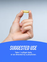 BulkSupplements premium marine lipid fish oil softgels highlighting daily serving size details
