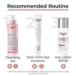 Eucerin eye brightening cream showing product texture and applicator