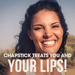 An opened ChapStick Moisturizer tube demonstrating the smooth application texture.