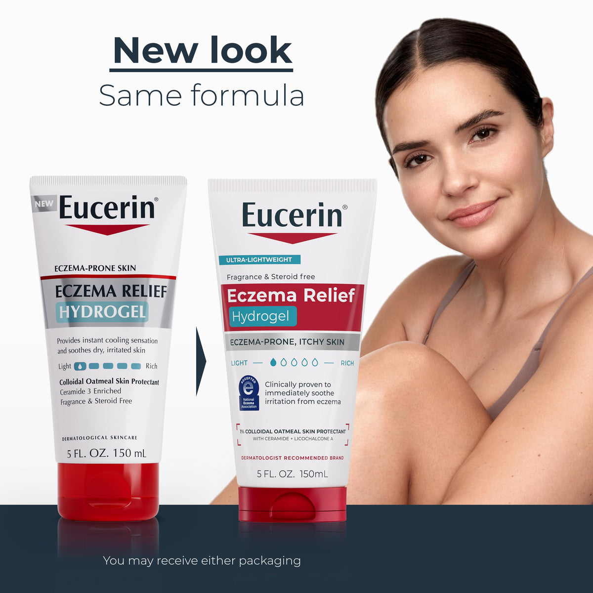 Eucerin steroid free eczema moisturizer packaging showing colloidal oatmeal ingredient
