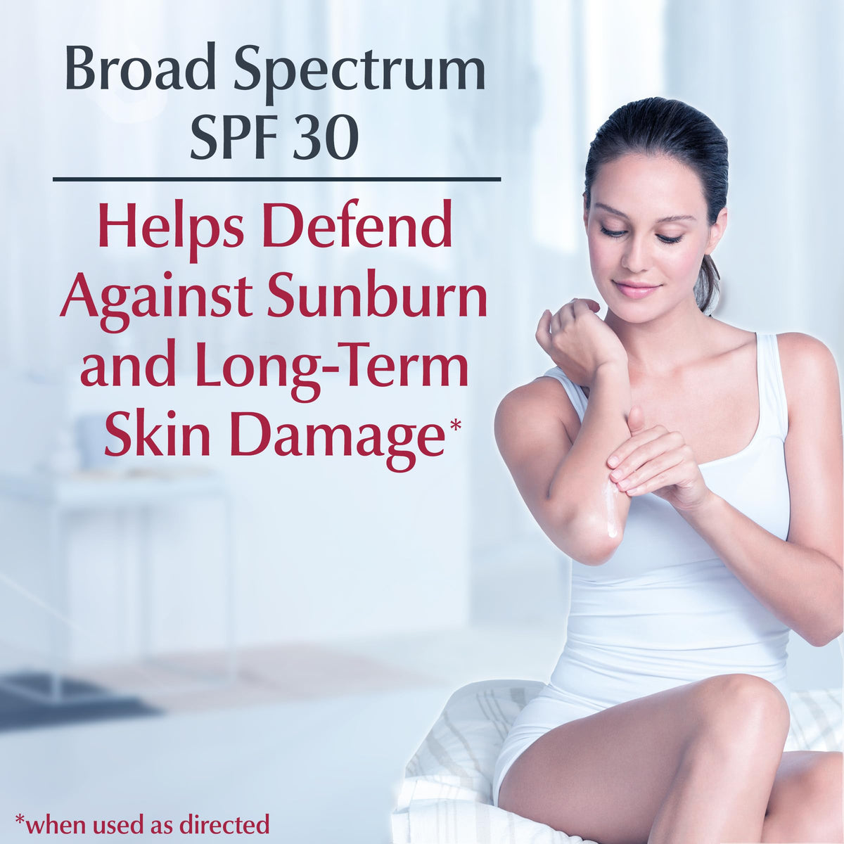 Authentic Eucerin daily body cream with SPF 30 sunscreen texture view