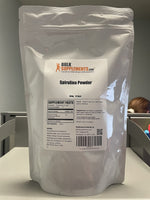 BulkSupplements Organic Spirulina Powder bag displaying nutrition facts and serving sizes for dietary green superfood.