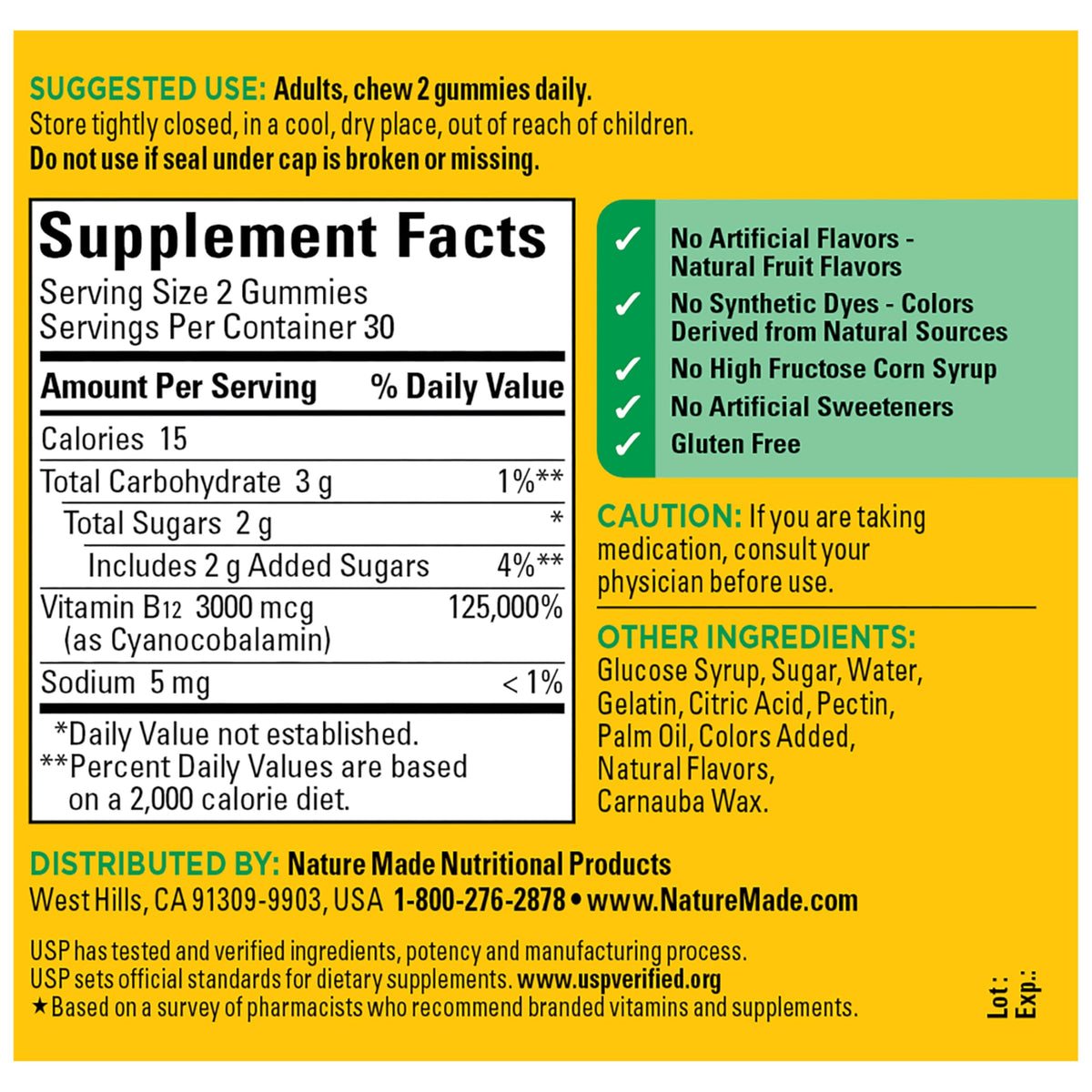 Nature Made B12 gummies 30 day supply packaging