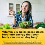 Nature Made Vitamin B12 3000 mcg sugar free dietary supplement supplement facts panel view
