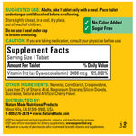 Nature Made cherry flavor sugar free B12 sublingual supplement directions and warning label