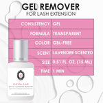 Professional lash extension remover gel by Ilevel Lab 15ml bottle