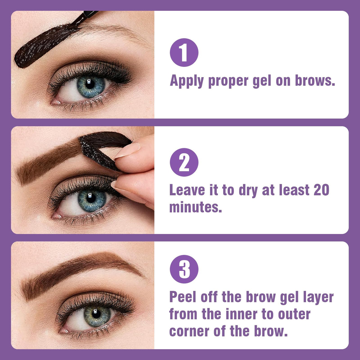 Side view of MVC tattoo brow gel packaging