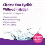 Side view of iVIZIA ocular hygiene cleanser bottle showing ingredients list