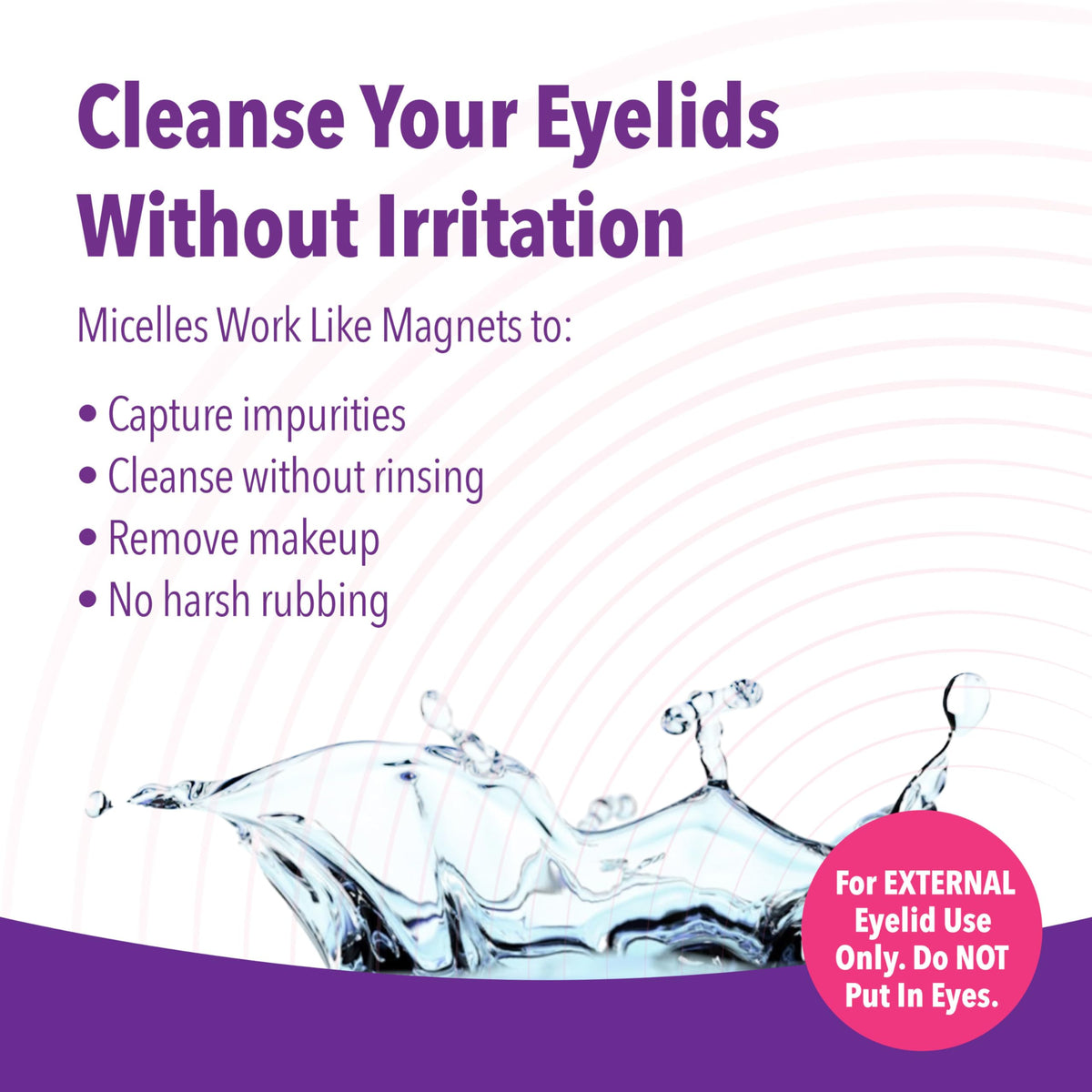 Side view of iVIZIA ocular hygiene cleanser bottle showing ingredients list