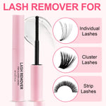 Pretty Memory lash bond and seal remover bottle showcasing its compact travel friendly size.