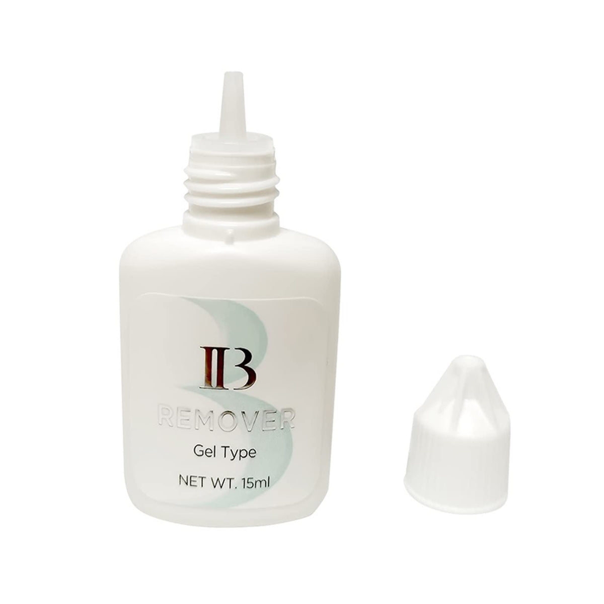 Professional eyelash extension remover bottle with security seal close up view.