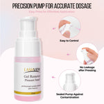 LASHVIEW non drip eyelash extension remover gel showing product consistency and pump applicator