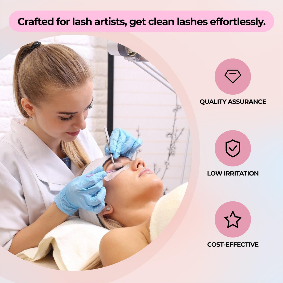 LASHVIEW low irritation pink gel remover for safely dissolving eyelash extension adhesives