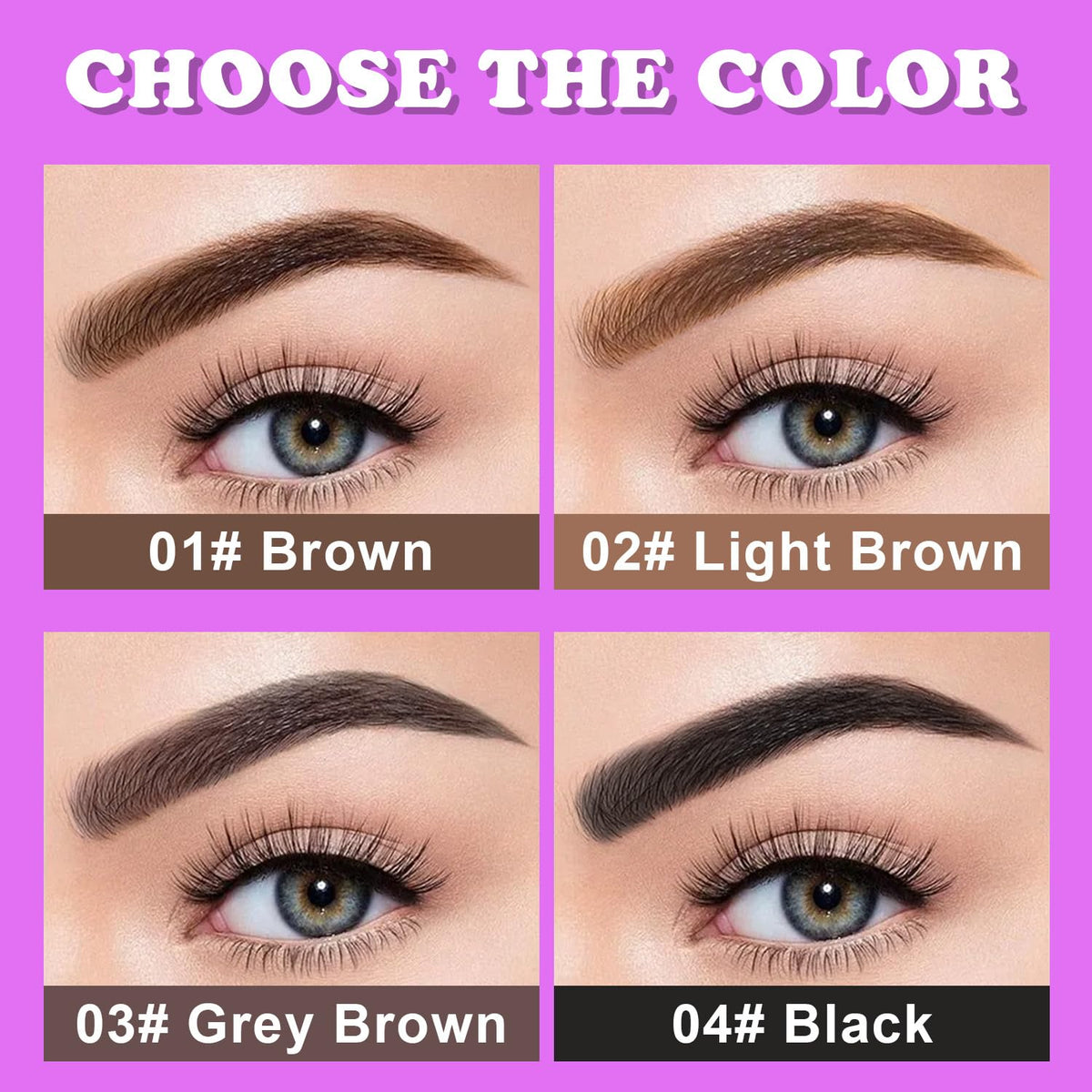 Before and after result using Datansun brow gel