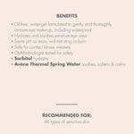 Avène sensitive eye makeup remover packaging back details
