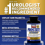 Force Factor Prostate Ultimate saw palmetto and nettle capsules formula benefits panel