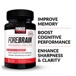 Force Factor Forebrain bottle label detailing nootropic ingredients