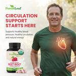 Side view of ForestLeaf beetroot capsules label showing ingredients