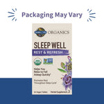 Garden of Life Rest and Refresh sleep supplement organic ingredients label view