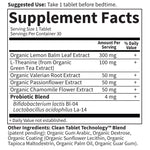 Natural herbal sleep supplement with probiotics and L-Theanine close up view