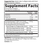 Sustainably sourced marine stewardship council certified fish oil daily usage instructions panel