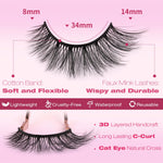 Kiromiro natural look fluffy cat eye wispy lashes material close up