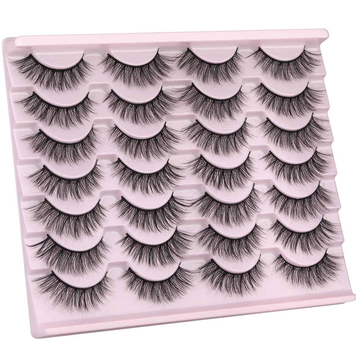 Kiromiro 3D layered crisscross false eyelashes layout on tray