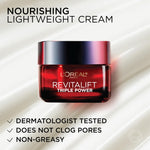 Premium imported L'Oreal Paris Revitalift skin firming moisturizer container lid open