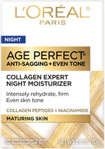 L'Oreal Age Perfect Anti-Aging Night Cream packaging box showing ingredients and details