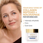 L'Oreal Paris anti-wrinkle night face moisturizer texture close up on a smooth surface
