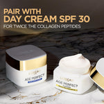 L'Oreal Collagen Peptides and Niacinamide face cream being applied to skin illustrative view
