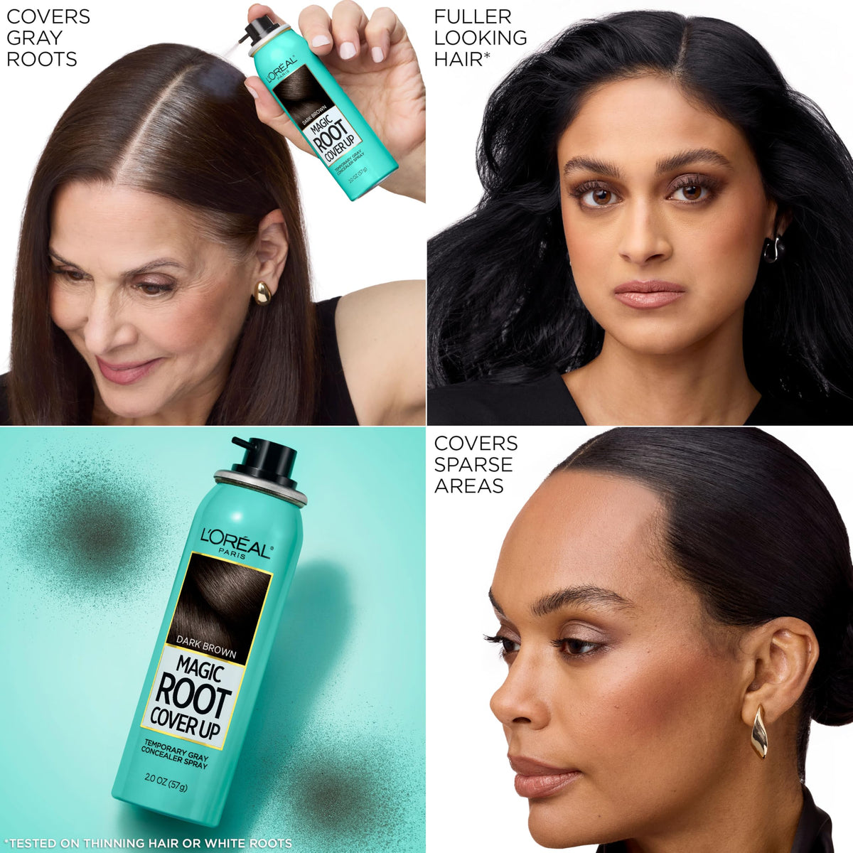 Back label of L'Oreal Paris root touch up spray showing usage directions