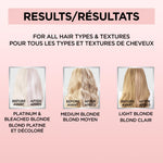 Texture shot of L'Oreal Paris color depositing conditioner formula for brass neutralization.