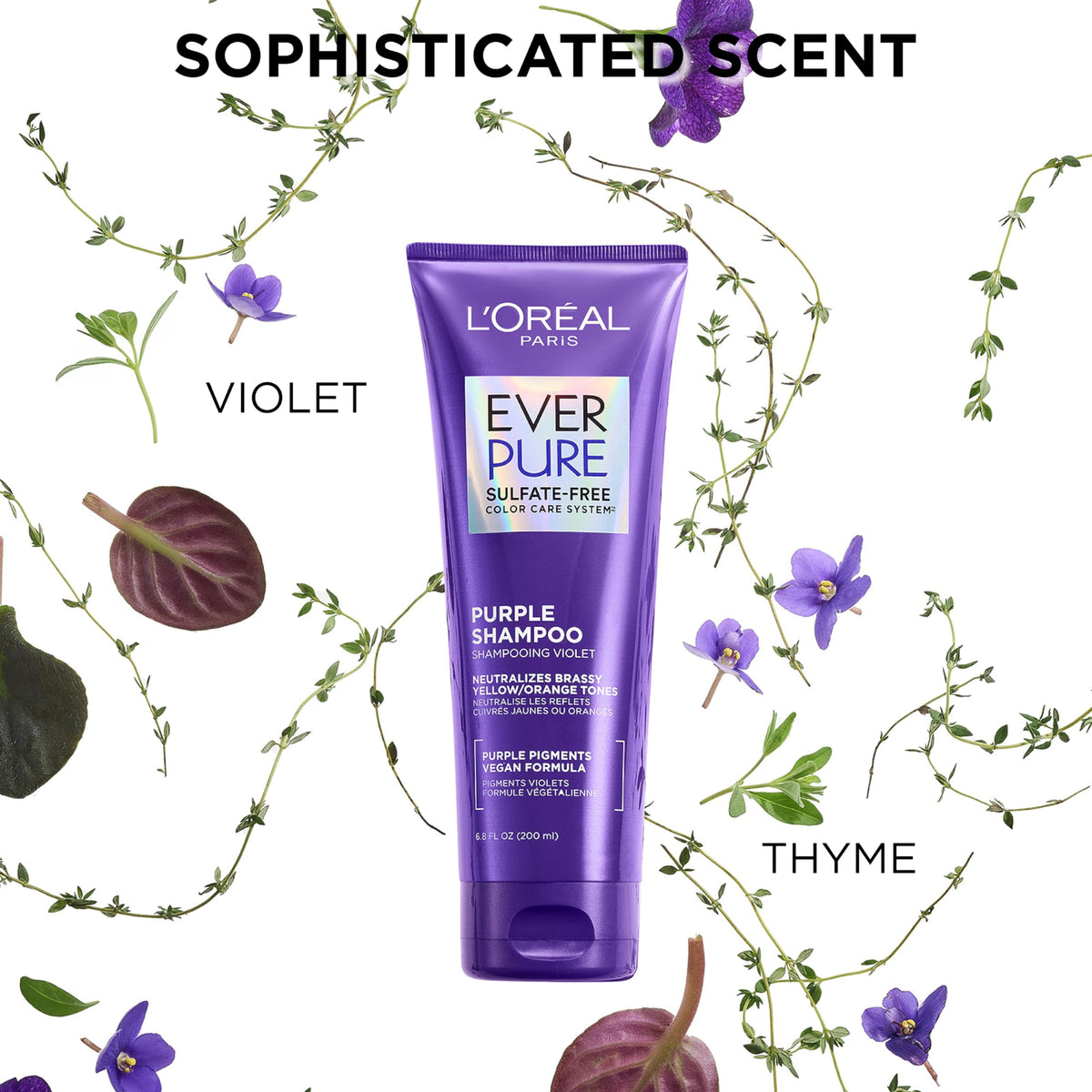 L'Oreal Paris imported USA formula purple shampoo with hibiscus extract