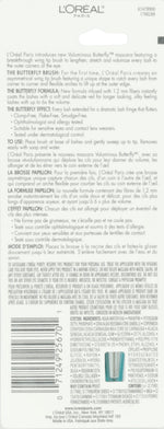 Imported L'Oreal Paris black lengthening mascara tube showing product details