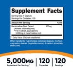 Close up of Nutricost Marshmallow Root supplement label details