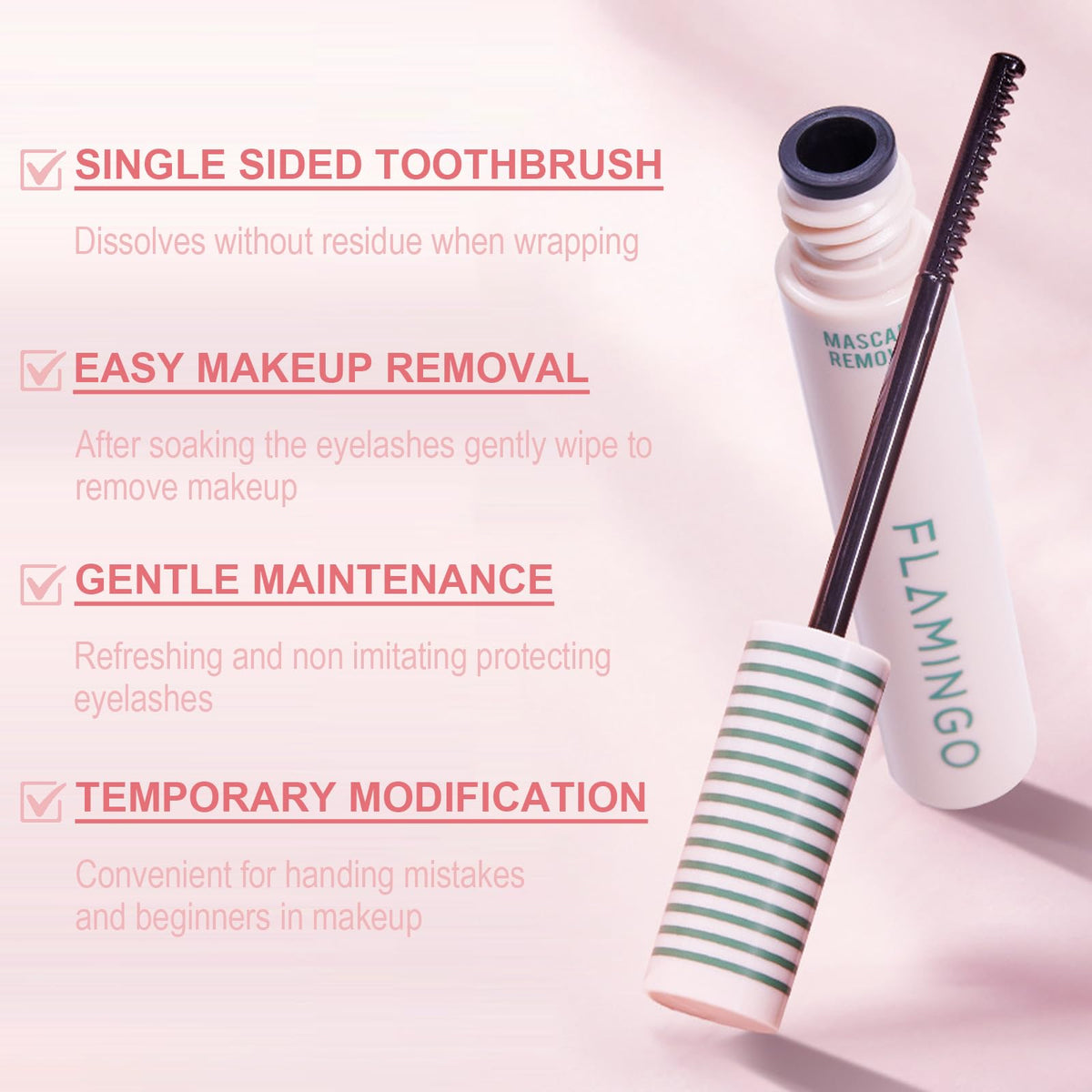 Okerker waterproof mascara remover being applied to lashes