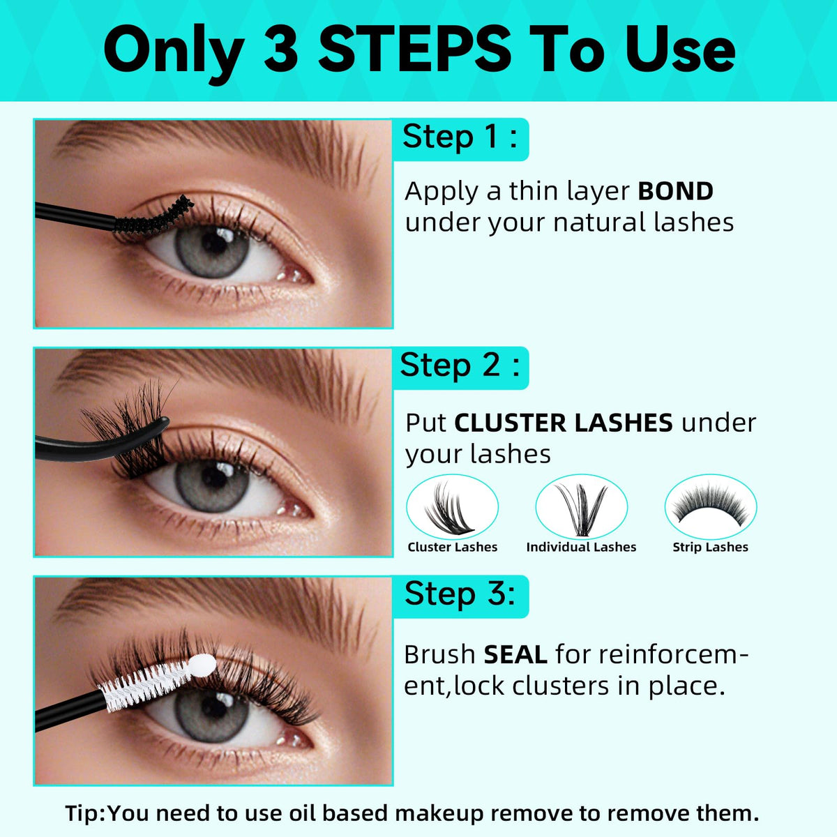 Amzgirl Lash cluster remover bottle with applicator brush