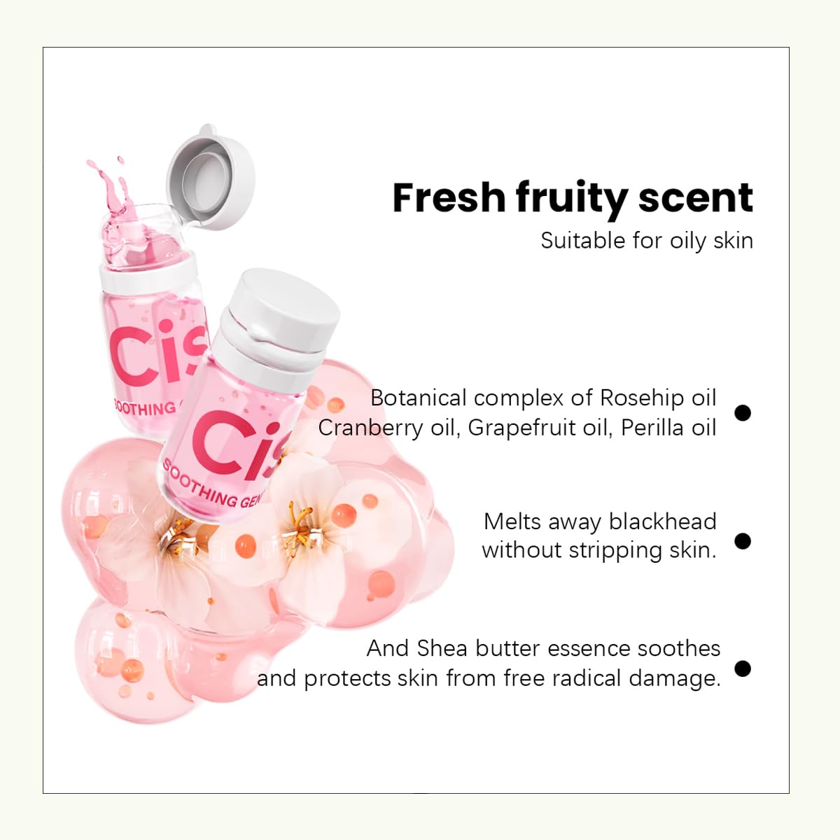 Ingredients list on Cistto cleansing oil packaging
