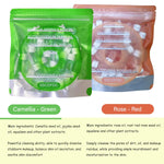 Open capsule of cleansing oil showing texture