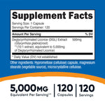 Nutricost DGL supplement facts label detail