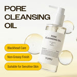 Yumu cleansing oil 200 milliliters bottle showing Vitamin E and BHA benefits