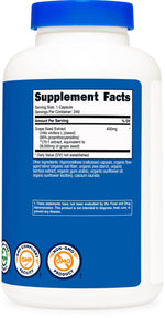 Top view of Nutricost Grape Seed Extract supplement bottle