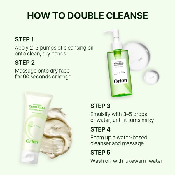 Korean skincare double cleansing routine with Orien oil