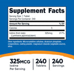 Nutricost Kelp 325mcg iodine supplement bottle side view