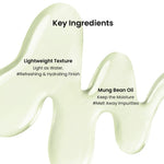 Close up of Beplain Mung Bean Cleansing Oil bottle details.