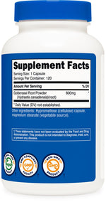 Nutricost Goldenseal Root 120 vegetarian capsules bottle standing upright on clean surface