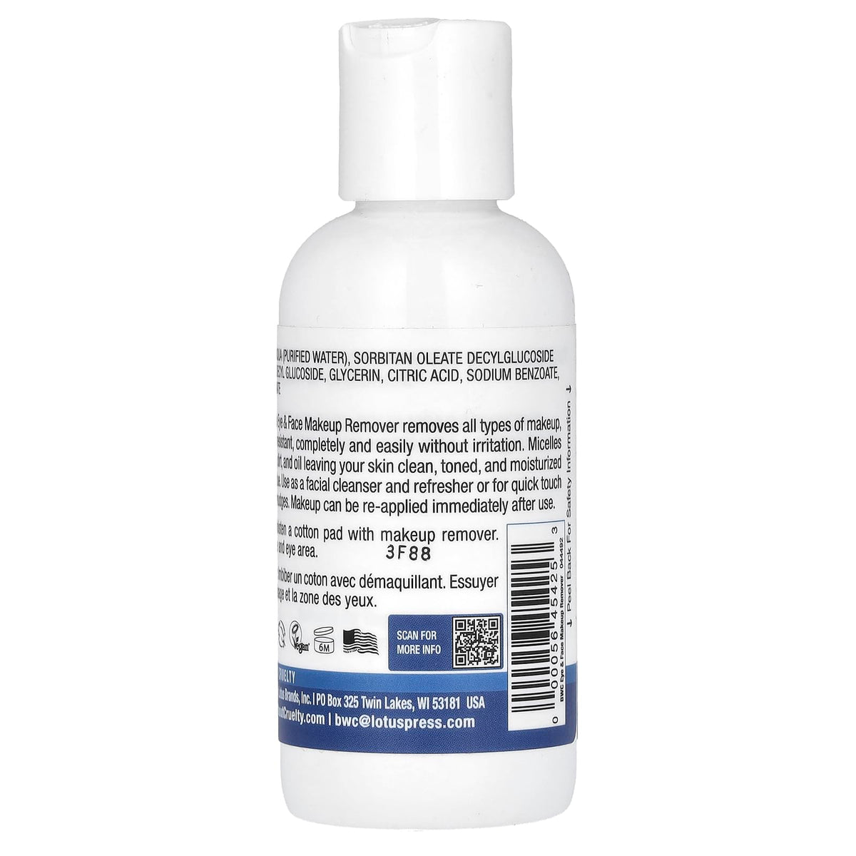 Imported USA Beauty Without Cruelty pH balanced gentle cosmetic cleanser liquid solution for sensitive eyes