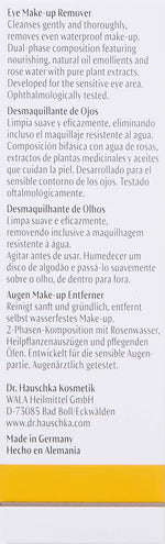Natural organic dual phase makeup remover bottle on clean surface