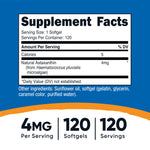 Nutricost Astaxanthin 4mg dietary supplement bottle showing non-GMO and gluten-free labels